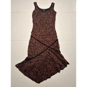 Elegant Black and Brown Asymmetrical Dress
